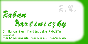 raban martiniczky business card